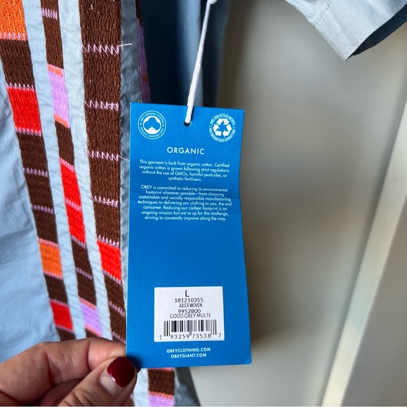 Obey Organic Cotton Short Sleeve Shirt BNWT Brand New size L - Picture 8 of 11